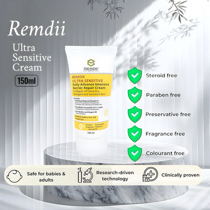 Remdii Sensitive Skin Cream 150ml | Paraben Free 🌸 Steroid-Free & Clinically Proven 🧴