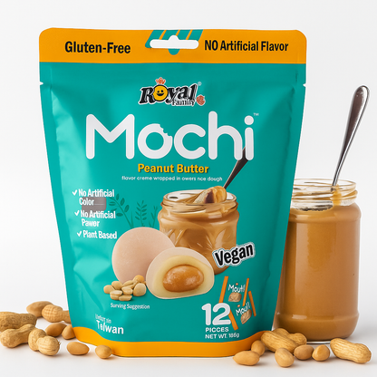 Royal Family Taiwan Mochi Cookies With Cocoa Chips 12pcs Snack Treats