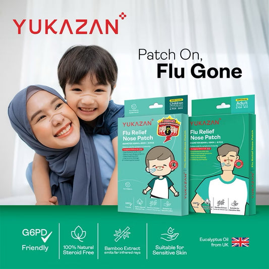 Yukazan Kids Flu Patch 6’S | Sinus, Stuffy Nose Relief | G6PD Friendly