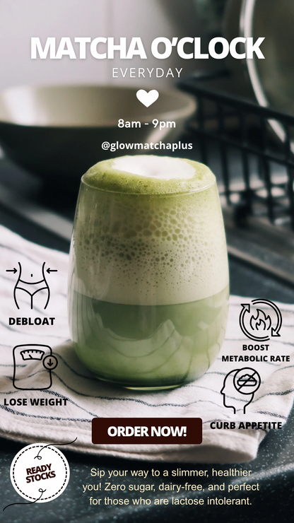 GlowMatcha+ 🍵 | Burn Fat 🔥 | Detox 🧼 | Boost Metabolism ⚡ | Curb Appetite ✨ | Zero Sugar 🚫🍬 | 100% Natural 🌿