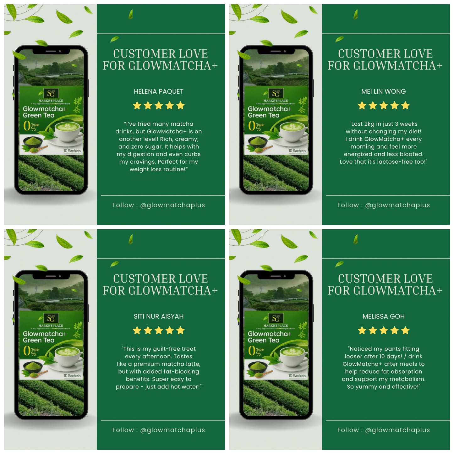 GlowMatcha+ 🍵 | Burn Fat 🔥 | Detox 🧼 | Boost Metabolism ⚡ | Curb Appetite ✨ | Zero Sugar 🚫🍬 | 100% Natural 🌿