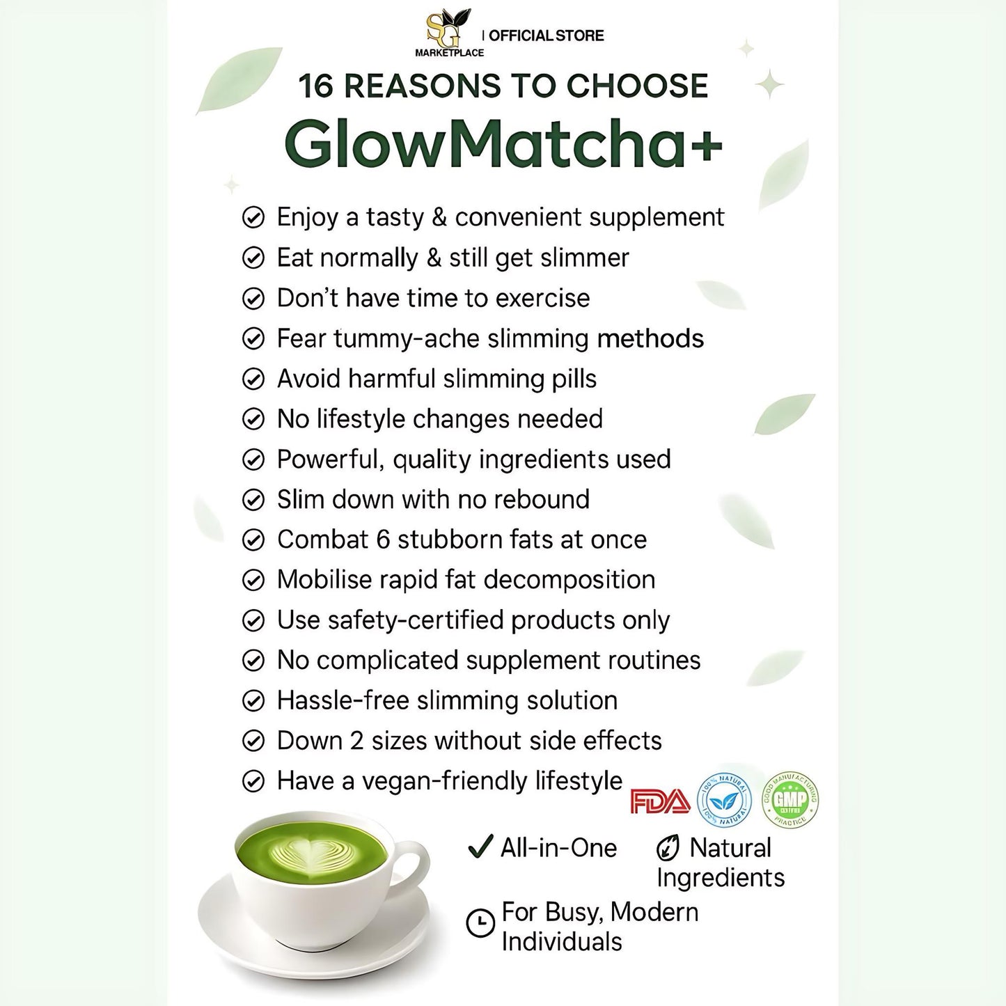 GlowMatcha+ 🍵 | Burn Fat 🔥 | Detox 🧼 | Boost Metabolism ⚡ | Curb Appetite ✨ | Zero Sugar 🚫🍬 | 100% Natural 🌿