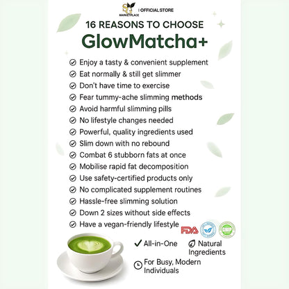 GlowMatcha+ 🍵 | Burn Fat 🔥 | Detox 🧼 | Boost Metabolism ⚡ | Curb Appetite ✨ | Zero Sugar 🚫🍬 | 100% Natural 🌿