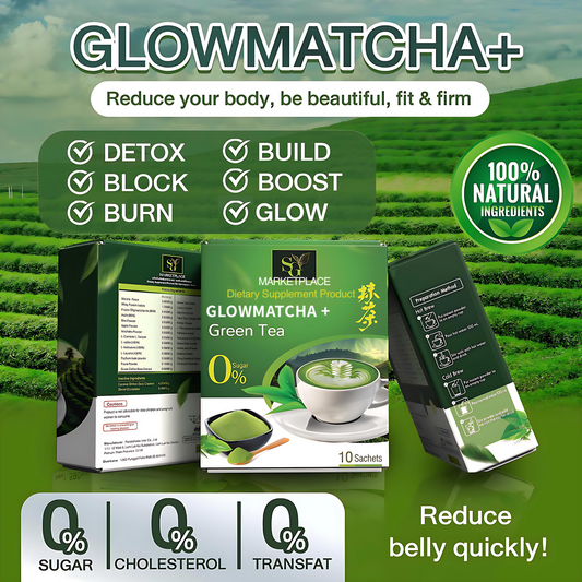 GlowMatcha+ 🍵 | Burn Fat 🔥 | Detox 🧼 | Boost Metabolism ⚡ | Curb Appetite ✨ | Zero Sugar 🚫🍬 | 100% Natural 🌿