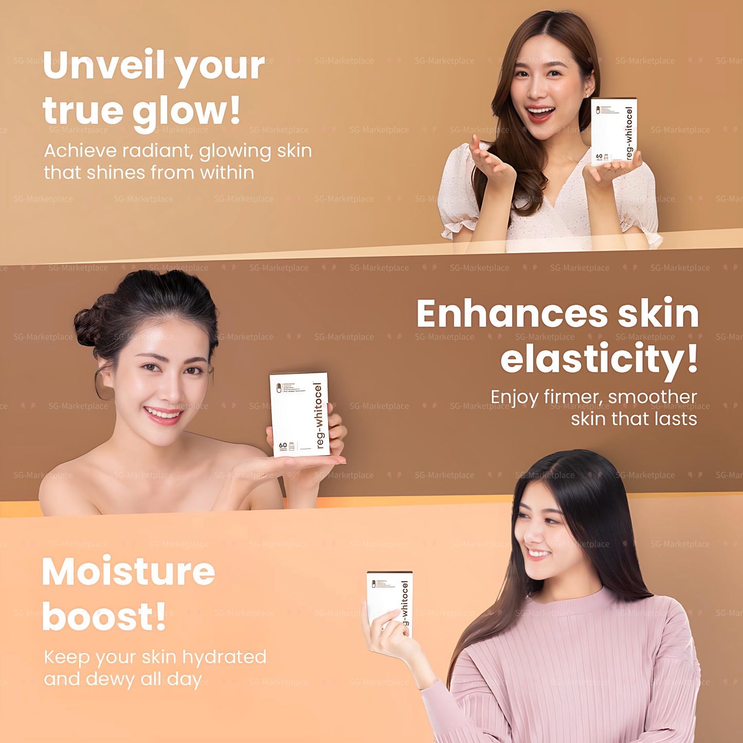 REG-WHITOCEL 60s | L-Glutathione + Collagen + Grape Seed + Vitamin C Antioxidant Supplement