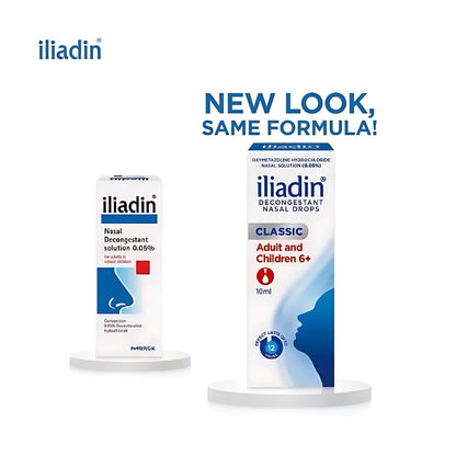 Iliadin Nasal Drops Classic 10ml – Fast Relief for Blocked Nose (6+ Years) & Adults
