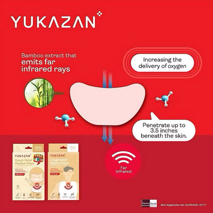Yukazan Cough Relief Patch For Kids | Bamboo Herbal Extract Reduce Phlegm Fast