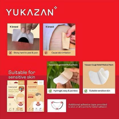 Yukazan Cough Relief Patch For Kids | Bamboo Herbal Extract Reduce Phlegm Fast