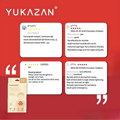 Yukazan Cough Relief Patch For Kids | Bamboo Herbal Extract Reduce Phlegm Fast
