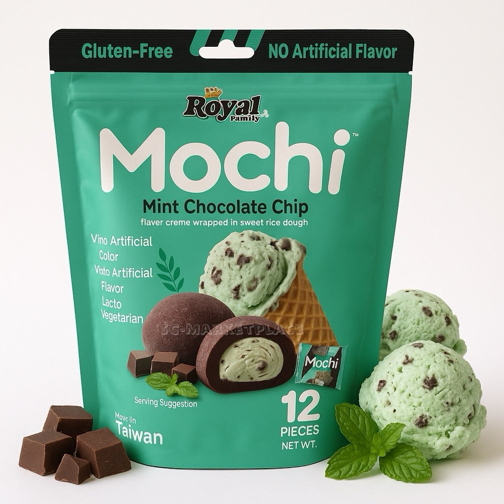 Royal Family Taiwan Mochi Cookies With Cocoa Chips 12pcs Snack Treats
