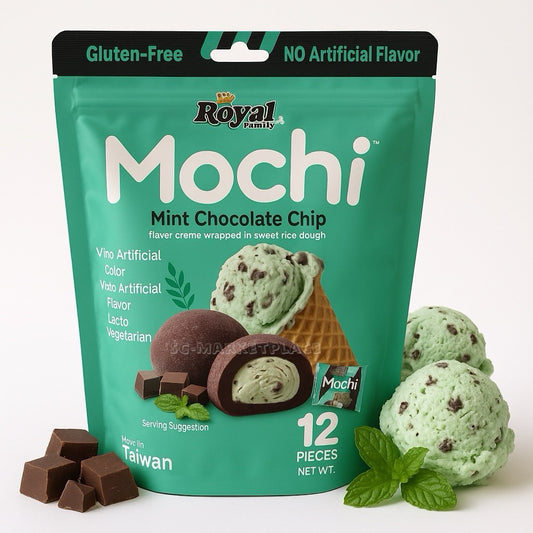 Royal Family Taiwan Mochi Cookies With Cocoa Chips 12pcs Snack Treats