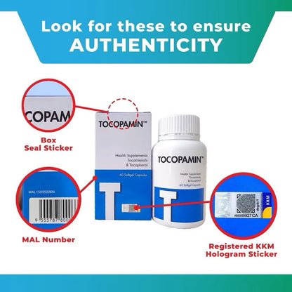 Tocopamin™ 120mg | 60 Softgels Heart Liver Brain Support Antioxidant Supplement