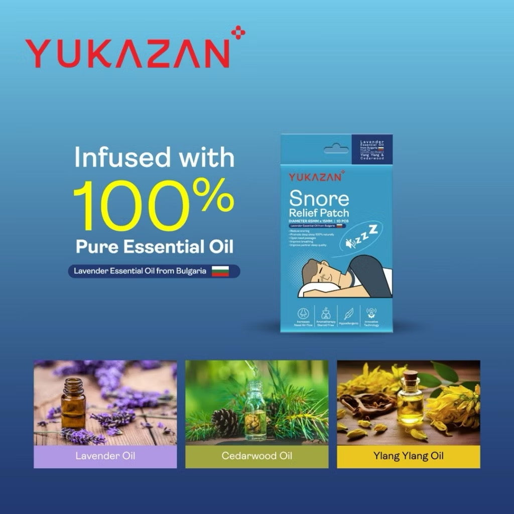 YUKAZAN Snore Relief Patch Lavender Oil | Reduce Snoring & Improve Sleep
